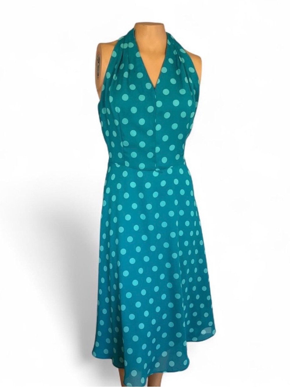 Polka Dot blue halter dress